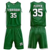 Custom Green-White Basketball Jersey Uniform Set